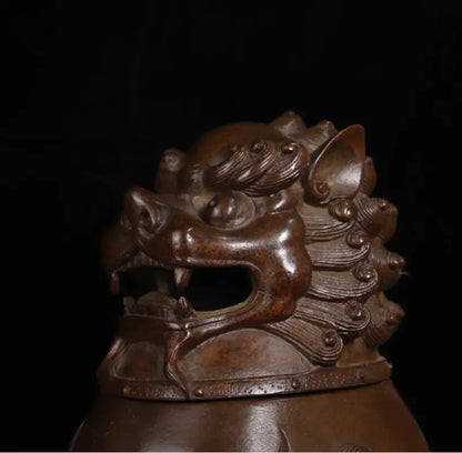 Archaize seiko brass God beast Incense burner crafts statue