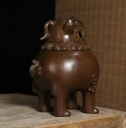 Archaize seiko brass God beast Incense burner crafts statue