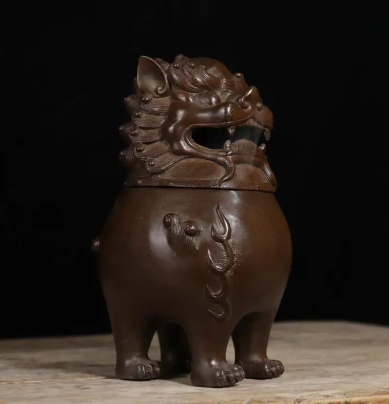 Archaize seiko brass God beast Incense burner crafts statue