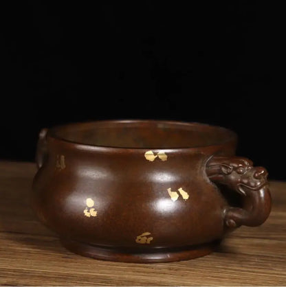 Archaize seiko brass double dragon ear Incense burner crafts statue