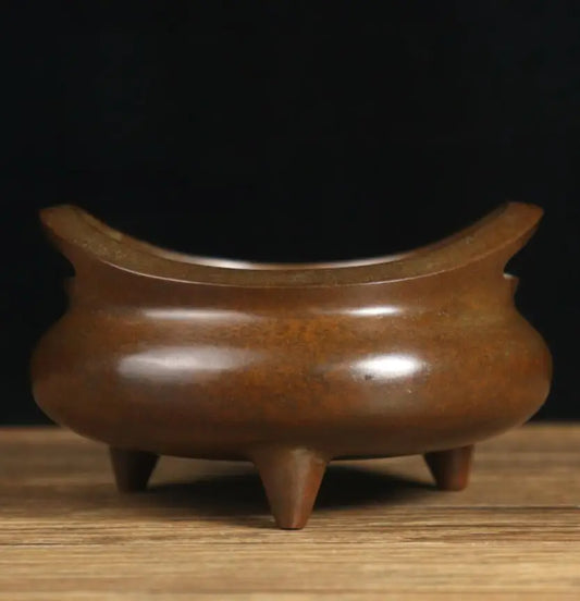 Archaize seiko brass double ear Incense burner crafts statue