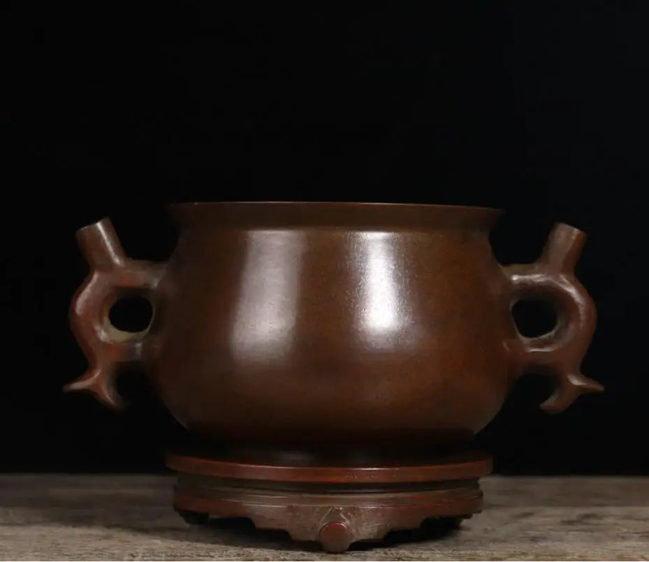 Archaize seiko brass double ear Incense burner household decoration crafts statue