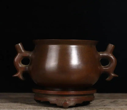 Archaize seiko brass double ear Incense burner household decoration crafts statue