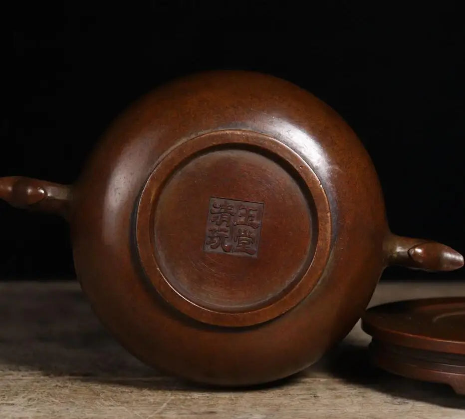Archaize seiko brass double ear Incense burner household decoration crafts statue