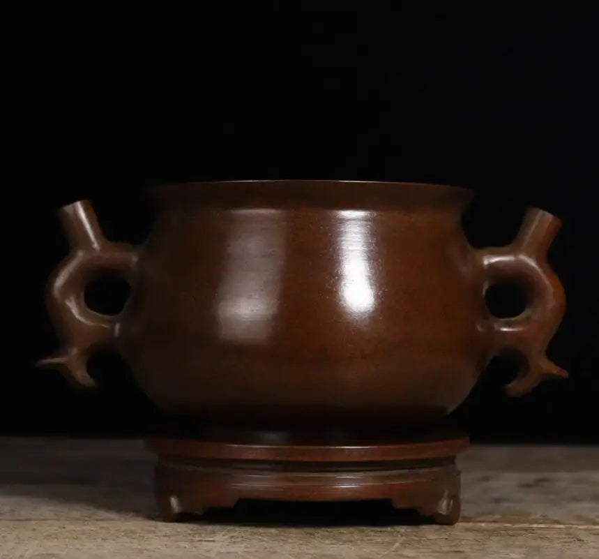 Archaize seiko brass double ear Incense burner household decoration crafts statue