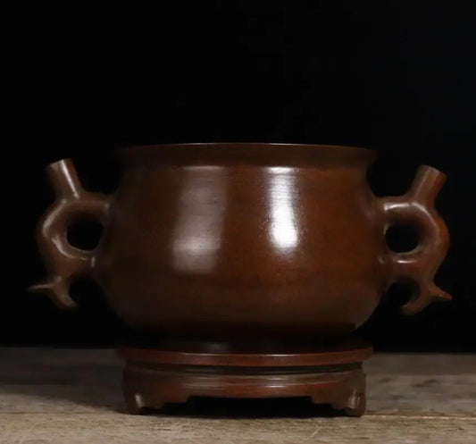 Archaize seiko brass double ear Incense burner household decoration crafts statue