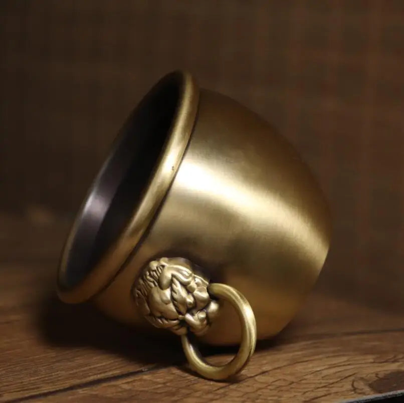 Archaize seiko brass double lion tank crafts statue