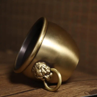 Archaize seiko brass double lion tank crafts statue