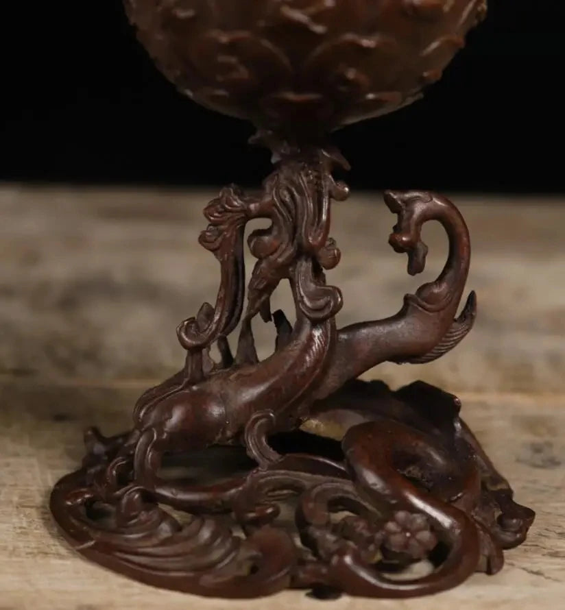 Archaize seiko brass dragon phoenix Boshan Incense burner crafts statue