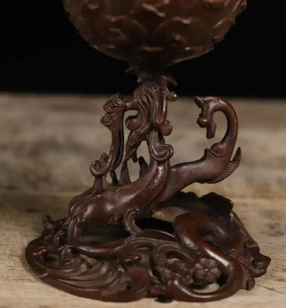 Archaize seiko brass dragon phoenix Boshan Incense burner crafts statue