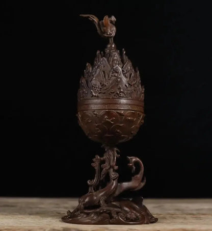 Archaize seiko brass dragon phoenix Boshan Incense burner crafts statue