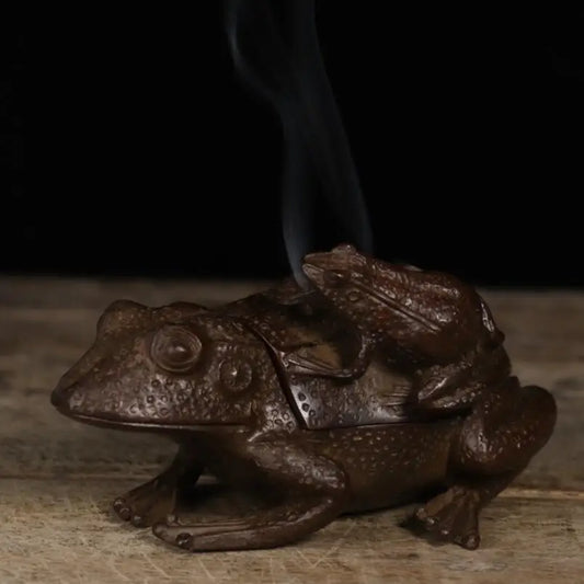 Archaize seiko brass frog Incense burner crafts statue