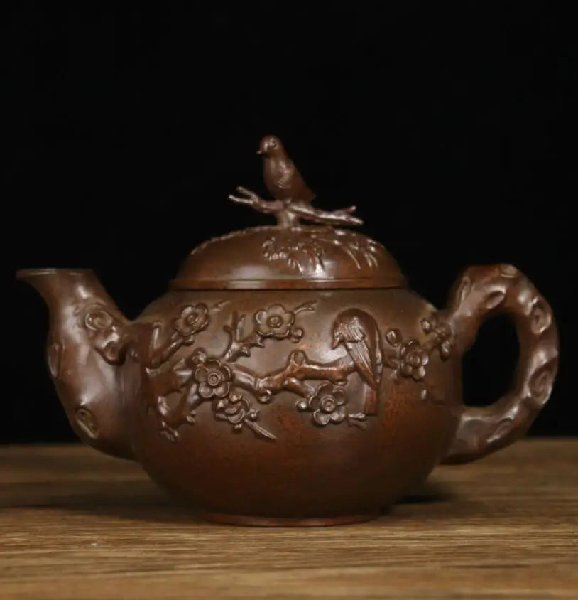 Archaize seiko brass plum blossom magpies teapot crafts statue