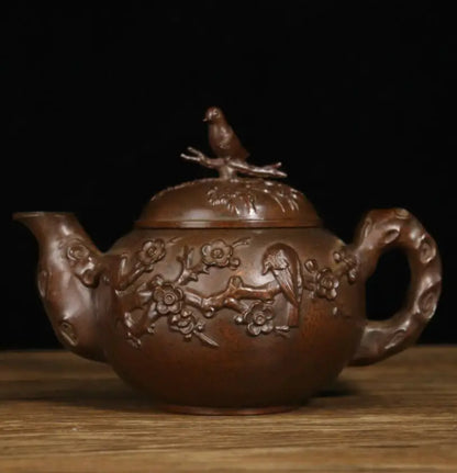 Archaize seiko brass plum blossom magpies teapot crafts statue