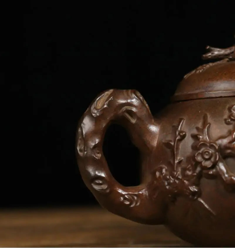 Archaize seiko brass plum blossom magpies teapot crafts statue