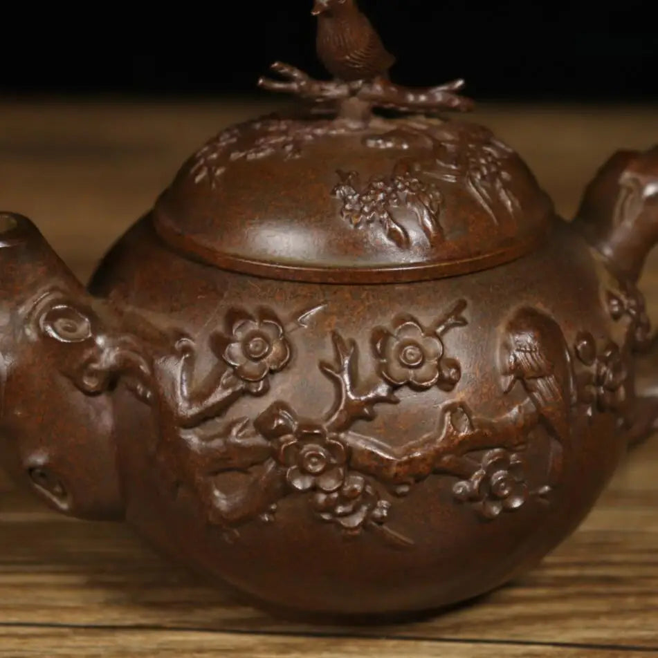 Archaize seiko brass plum blossom magpies teapot crafts statue
