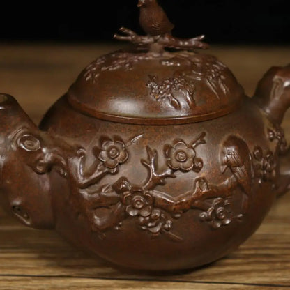Archaize seiko brass plum blossom magpies teapot crafts statue