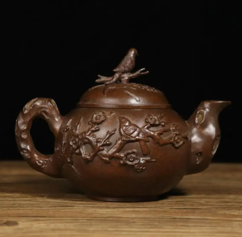 Archaize seiko brass plum blossom magpies teapot crafts statue