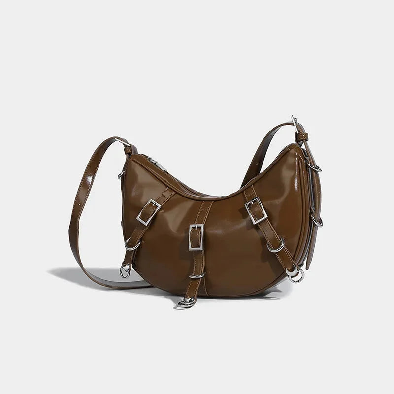 Armpit Strap Maillard Style Women's 2024 Niche Design Crescent Versatile Large Capacity Crossbody Bag Trendy