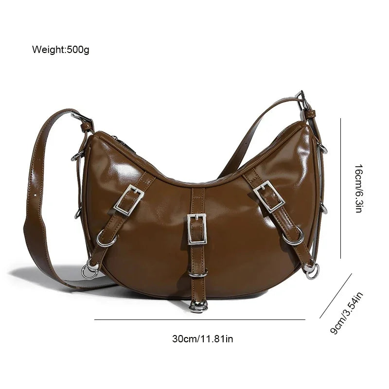 Armpit Strap Maillard Style Women's 2024 Niche Design Crescent Versatile Large Capacity Crossbody Bag Trendy