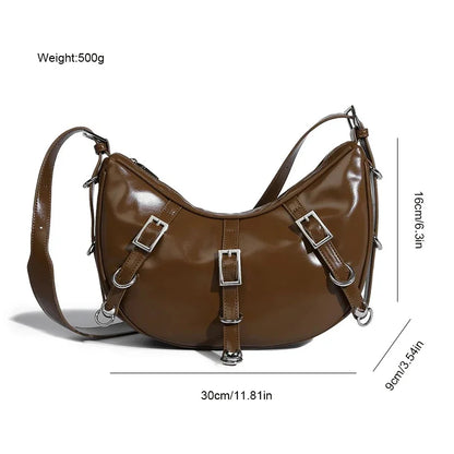 Armpit Strap Maillard Style Women's 2024 Niche Design Crescent Versatile Large Capacity Crossbody Bag Trendy