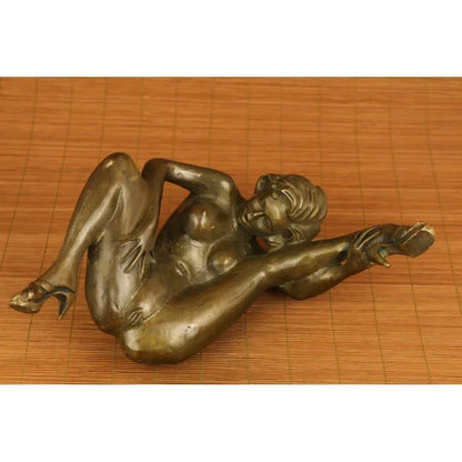 Art big bronze hand carved woman statue collectable Statues home deco carvings