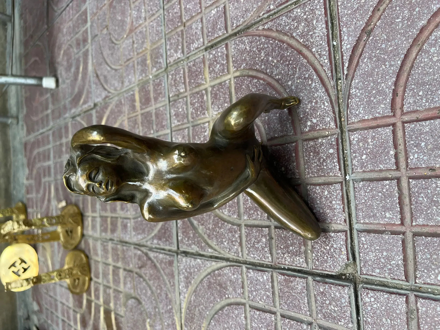 Art big bronze hand carved woman statue collectable Statues home deco carvings