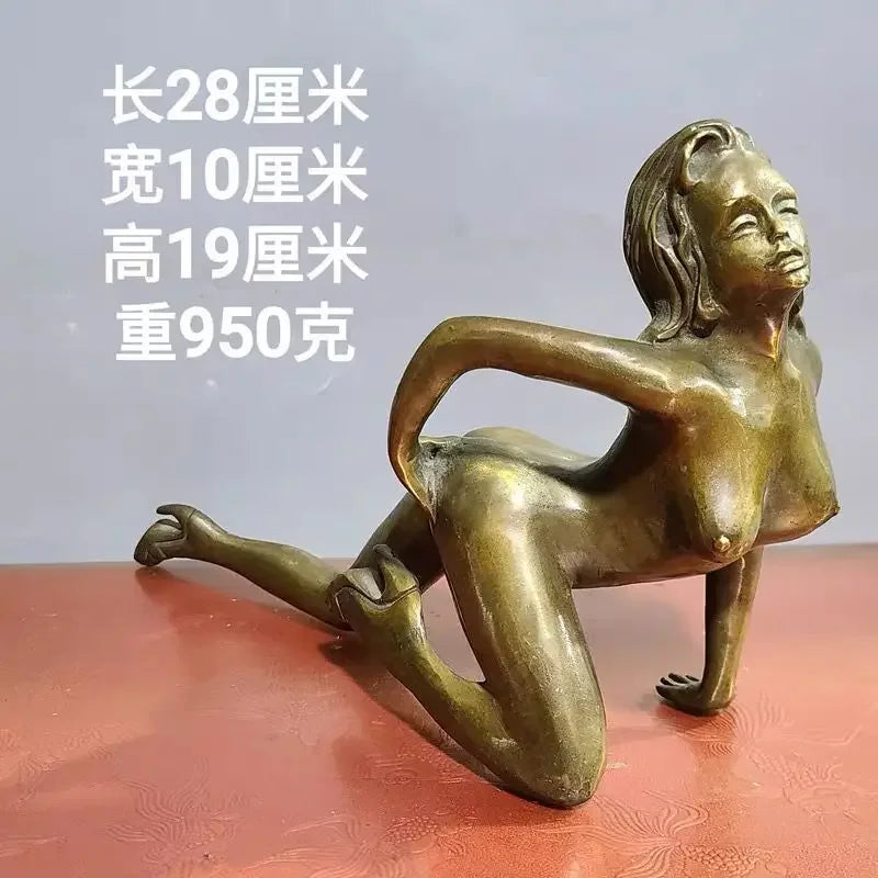 Art big bronze hand carved woman statue collectable Statues home deco carvings