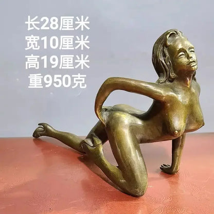 Art big bronze hand carved woman statue collectable Statues home deco carvings