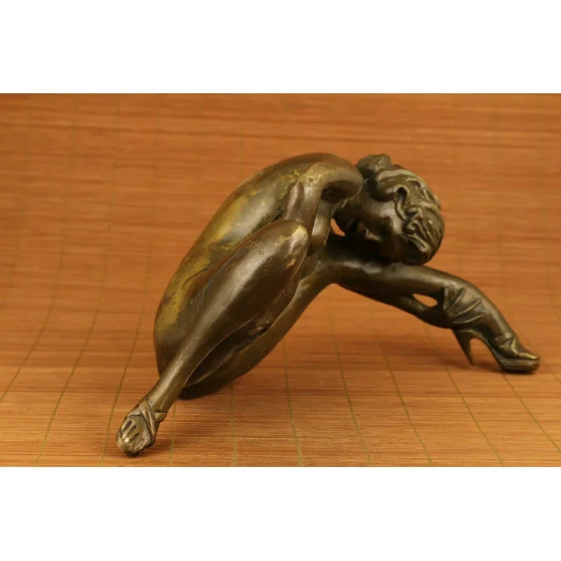 Art big bronze hand carved woman statue collectable Statues home deco carvings