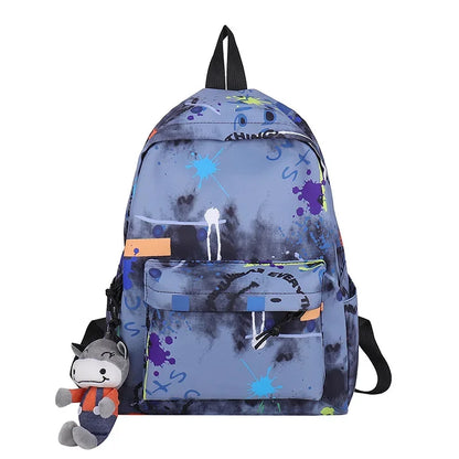 Art students ins graffiti waterproof backpack student casual printing school travel bag unisex fashion