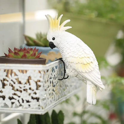 Artificial Bird Parrot Figurines for Garden Pots Decor Balcony Fish Tank Home Decor, Ornament Handmade Animal Sculptures