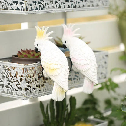 Artificial Bird Parrot Figurines for Garden Pots Decor Balcony Fish Tank Home Decor, Ornament Handmade Animal Sculptures