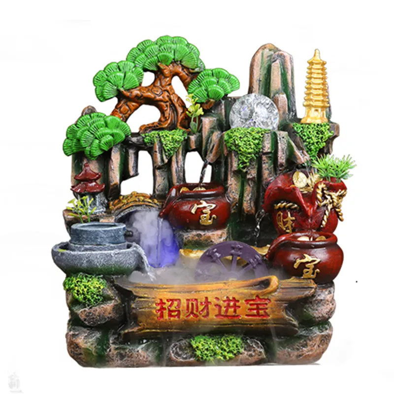 Artificial mountain bonsai resin fish the fountain wind water polo the home decoration office living room, the opening of a gift