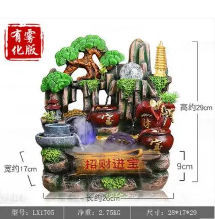 Artificial mountain bonsai resin fish the fountain wind water polo the home decoration office living room, the opening of a gift