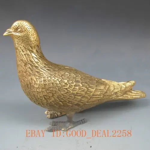 Arts Crafts Copper Exquisite Cute China Brass Peace Pigeon Statue Birds and pigeons Animal sculpture ornaments