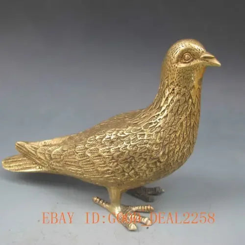 Arts Crafts Copper Exquisite Cute China Brass Peace Pigeon Statue Birds and pigeons Animal sculpture ornaments