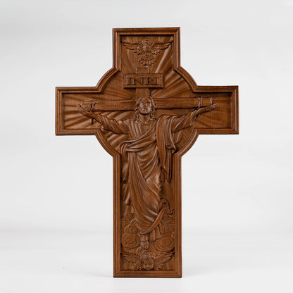 Ascension of Jesus Christian Cross Family Altar Pendant Wooden Cross Prayer Church Decoration Catholic Religious Figures