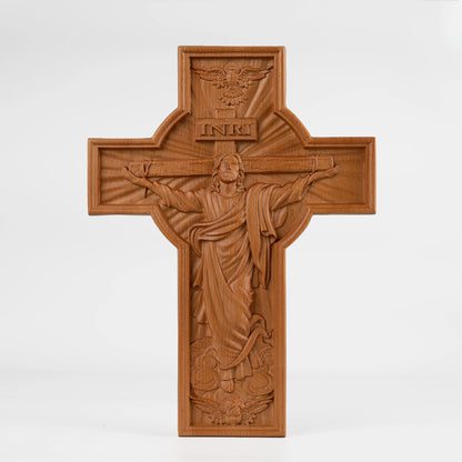 Ascension of Jesus Christian Cross Family Altar Pendant Wooden Cross Prayer Church Decoration Catholic Religious Figures