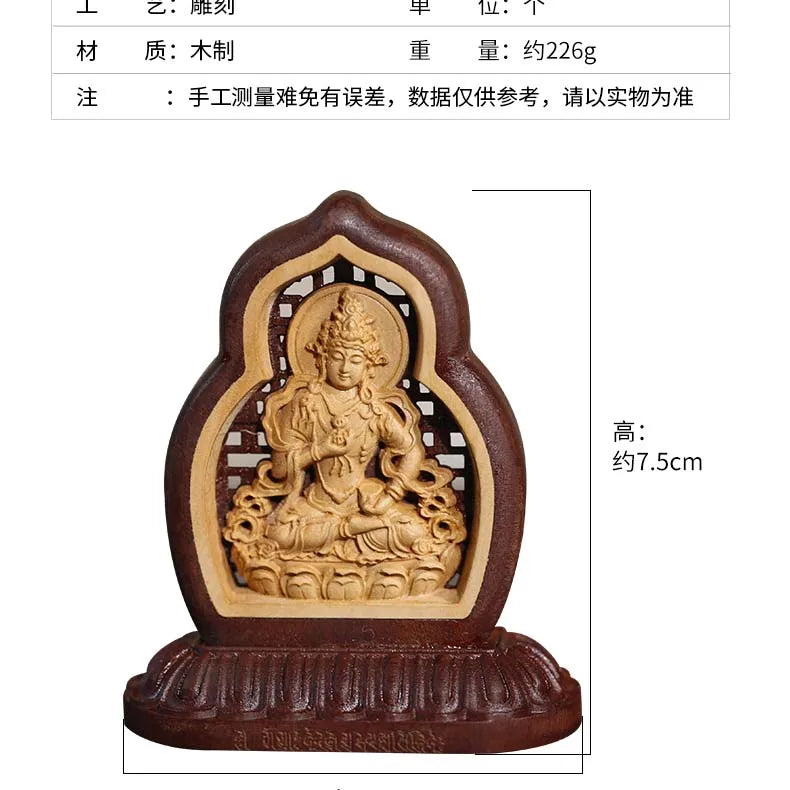 Asia Buddhism HOME CAR Auto buddha Decorative ornament talisman Wood carving Vajrasana safety buddha statue