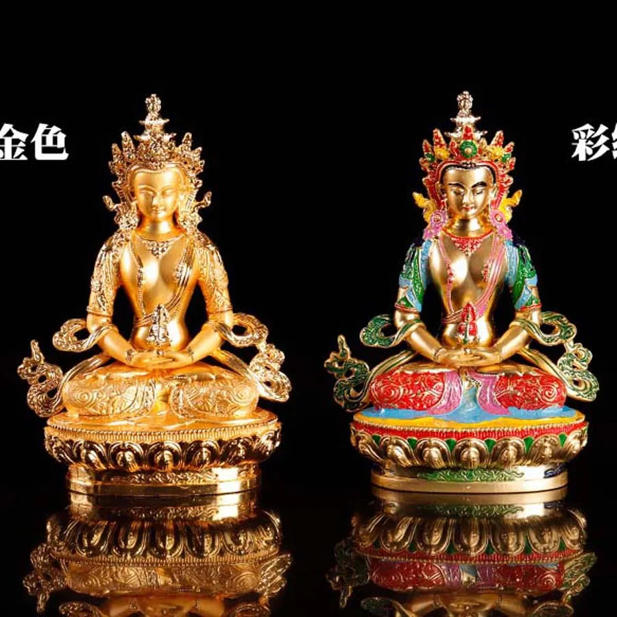 Asia Buddhism HOME CAR Tathagata RU LAI buddha statue Amulet talisman protect safety Health metal buddha statue