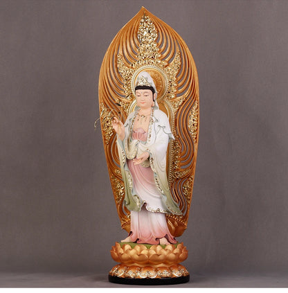 Asia Buddhism HOME family SHOP bring  good luck bless safe health Avalokitesvara Guanyin Buddha god GOOD statue