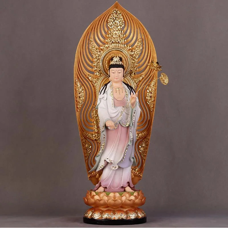 Asia Buddhism HOME family SHOP bring  good luck bless safe health Mahasthamaprapta Bodhisattva Guanyin Buddha god statue