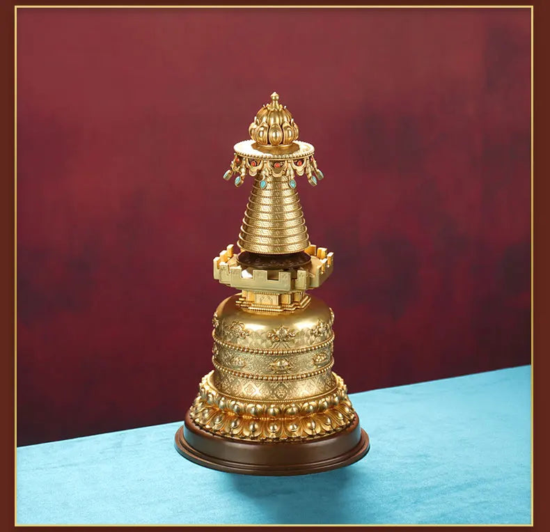 Asia Buddhism High-grade brass Buddhist worship implement effective protection Nepal Auspicious GE DANG TA Bodhi buddha pagoda