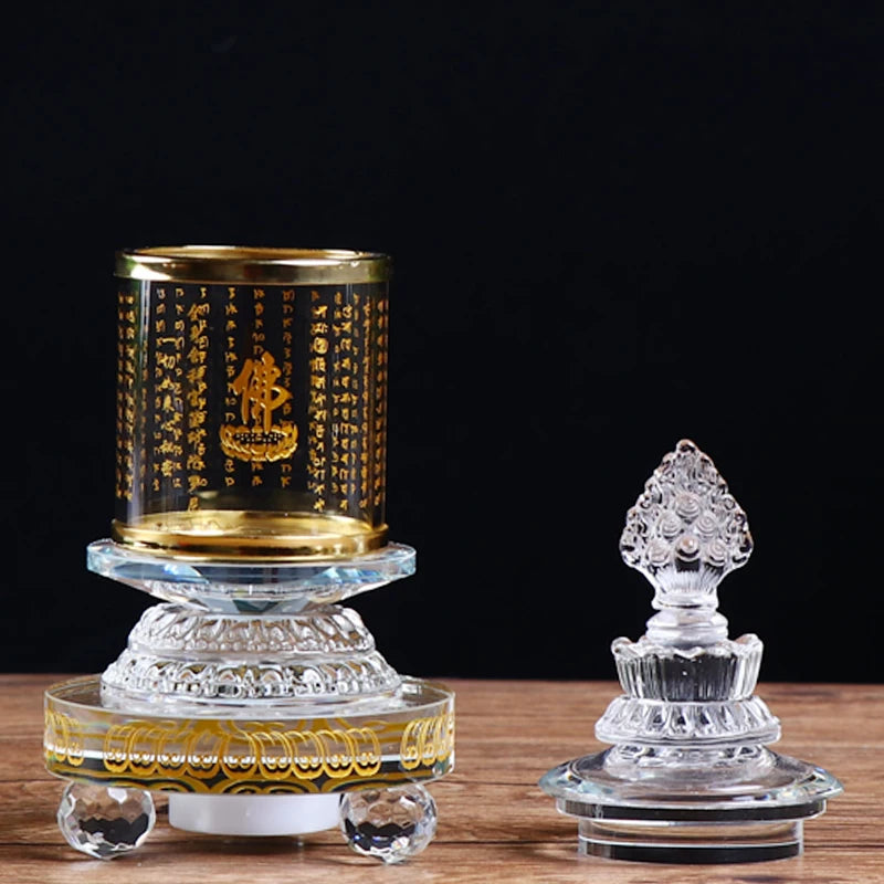 Asia Buddhism Sacred Sarita stupa Scripture Incantations Pagoda tower HOME Buddhist shrine talisman Mantra crystal Manna bottle