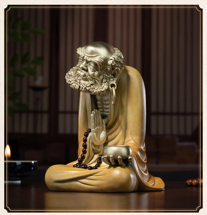 Asia Buddhism bronze sculpture Bodhidharma Tamo Monk Dharma Buddha God statue Spiritual Worship Blessing safety HOME living ROOM