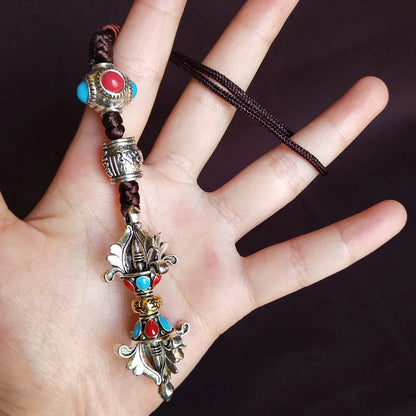 Asia Buddhist Amulet Pocket CAR WALL bless Safe health Good luck Mantra prayer Vajra Buddha Pendant protective talisman
