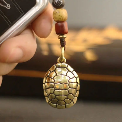 Asia FENG SHUI pocket travel efficacious Mascot Auspicious exorcise evil spirit good luck Dragon turtle shell Key Pendant Amulet