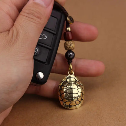 Asia FENG SHUI pocket travel efficacious Mascot Auspicious exorcise evil spirit good luck Dragon turtle shell Key Pendant Amulet