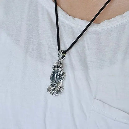 Asia FENG SHUI pocket travel efficacious bring money Mascot exorcise evil spirit good luck silver Dragon PI XIU Pendant Amulet